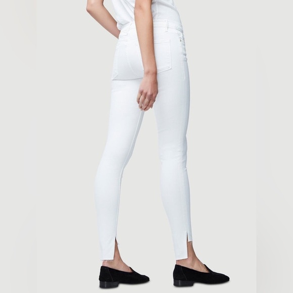Frame Le Skinny De Jeanne Raw Hem Women’s Ankle Slit Skinny Jeans White Size 24 - Picture 2 of 9